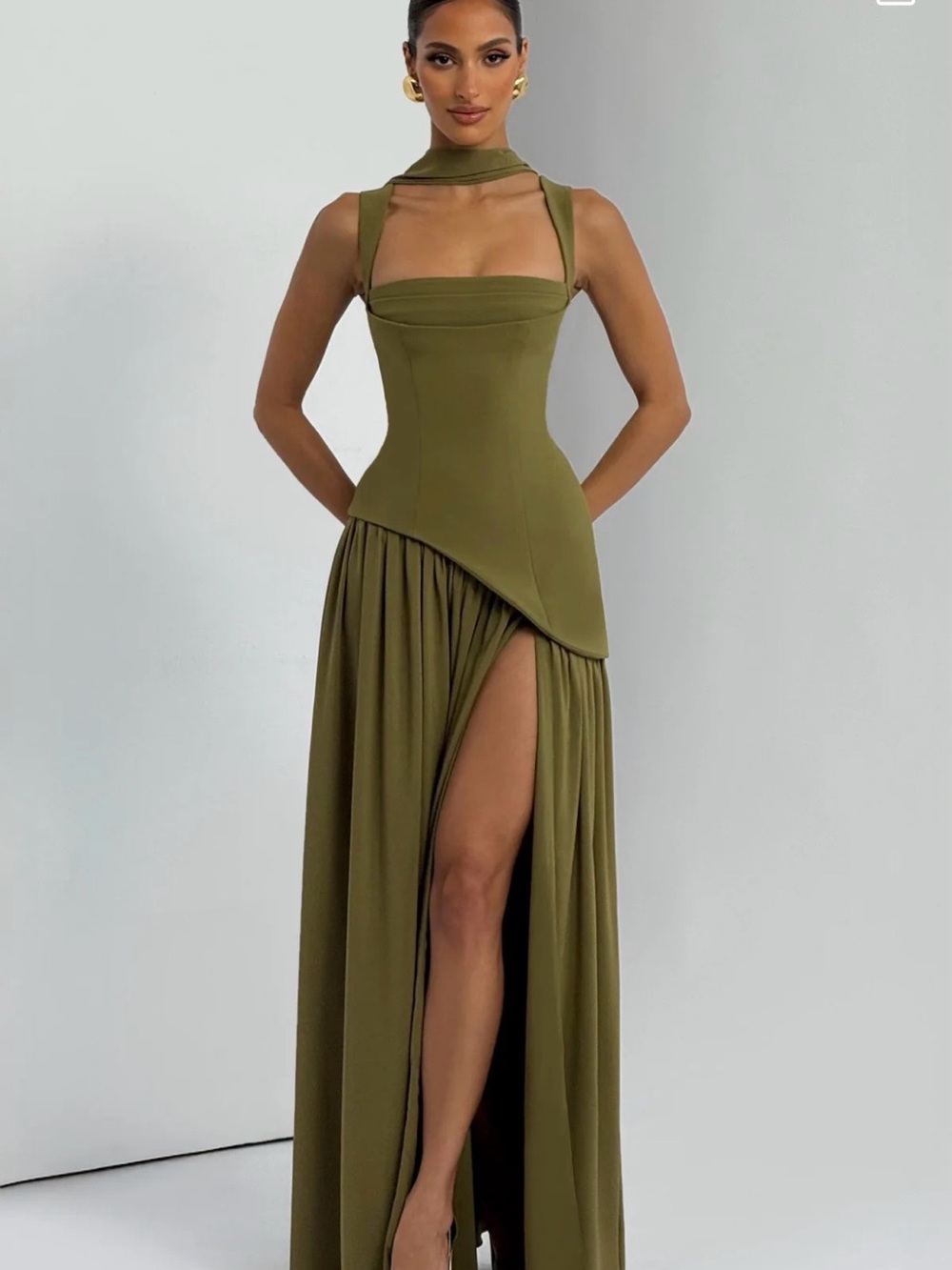 Babyboo Tullulah Maxi Dress- Deep Olive